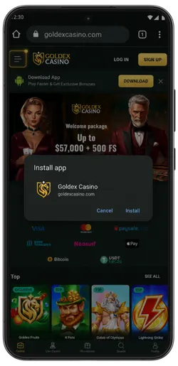 Goldex App Install Confirmation